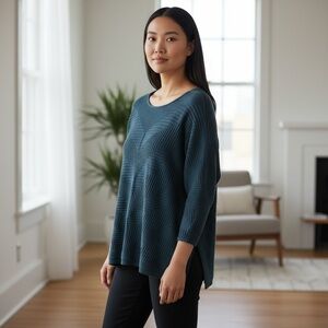 Chico's Teal Textured Women's Sweater